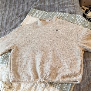 Women’s Nike Cream Sherpa Crewneck Pullover